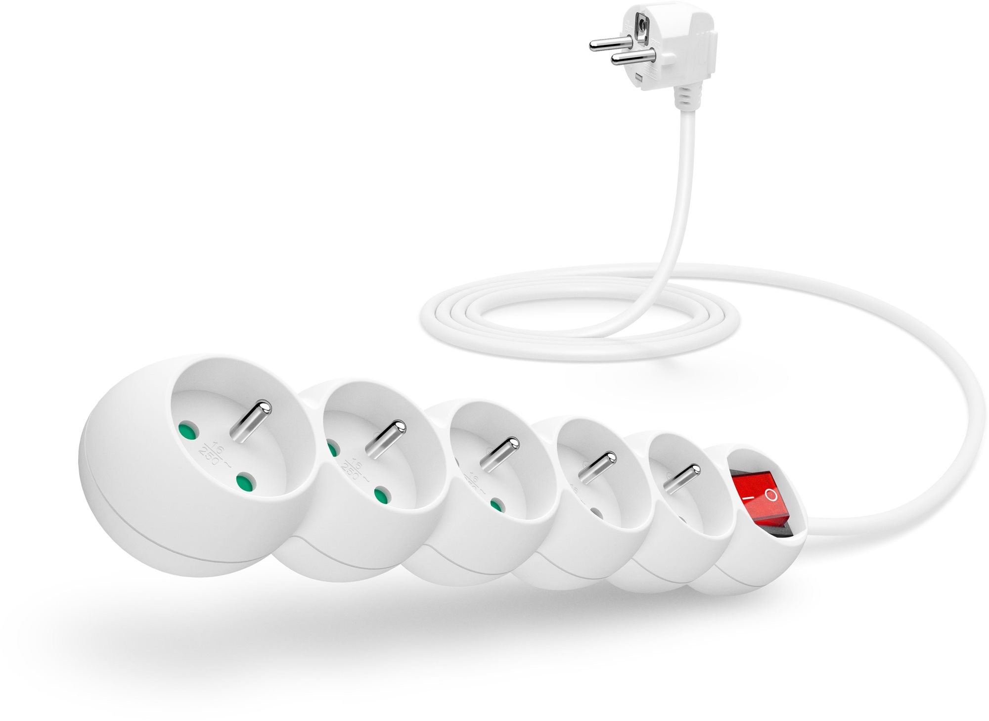 CONNECT IT predlžovací 230 V, 5 zásuviek, 2m, biely