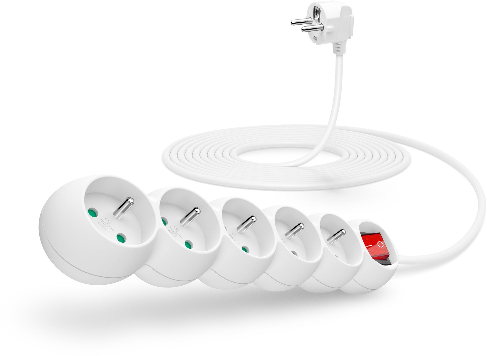 CONNECT IT predlžovací 230 V, 5 zásuviek, 5m, biely