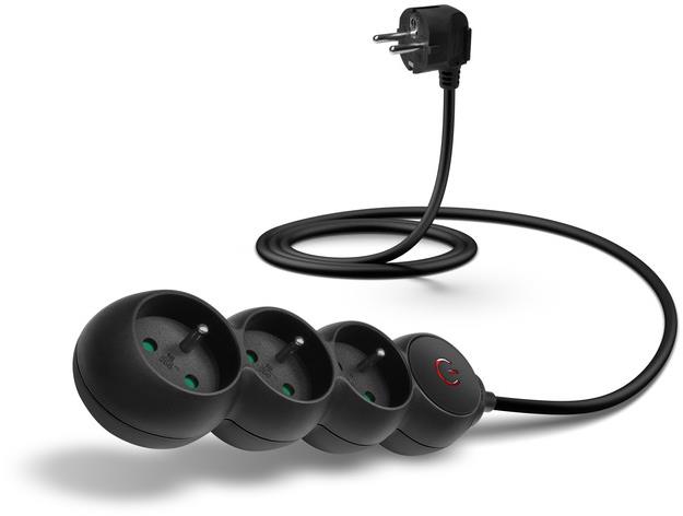 CONNECT IT predlžovací 230 V, 3 zásuvky, 1,5 m, s vypínačom, čierny
