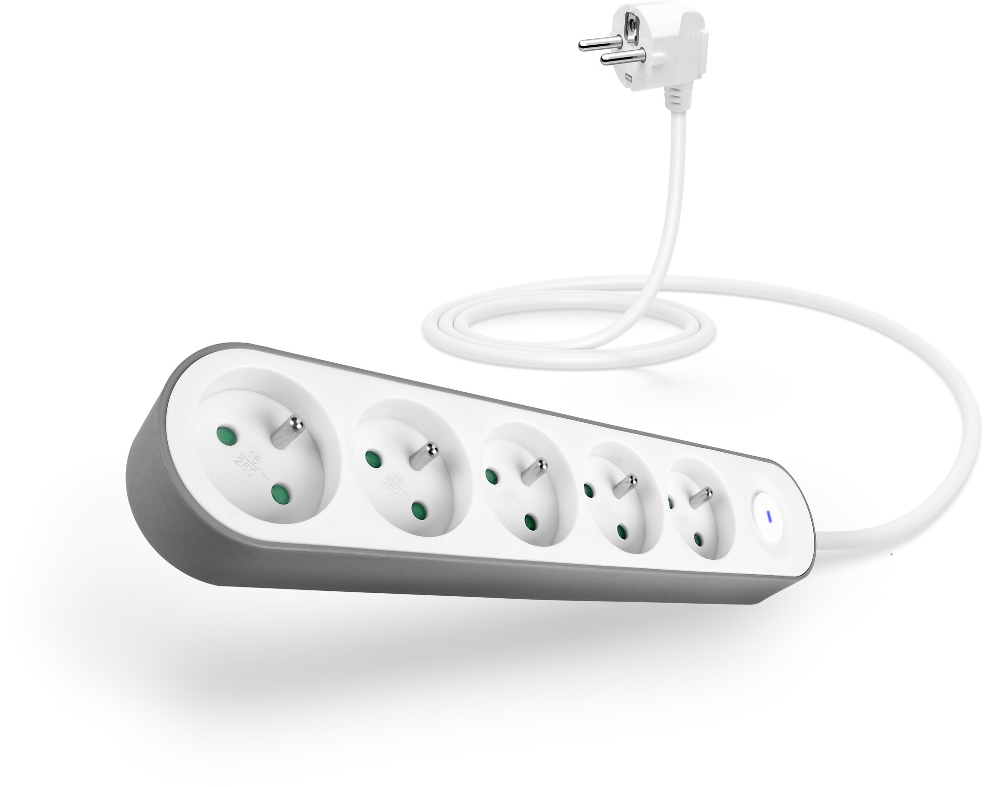CONNECT IT predlžovací PowerRex3, 5 zásuviek, 1,5 m, s vypínačom, biely
