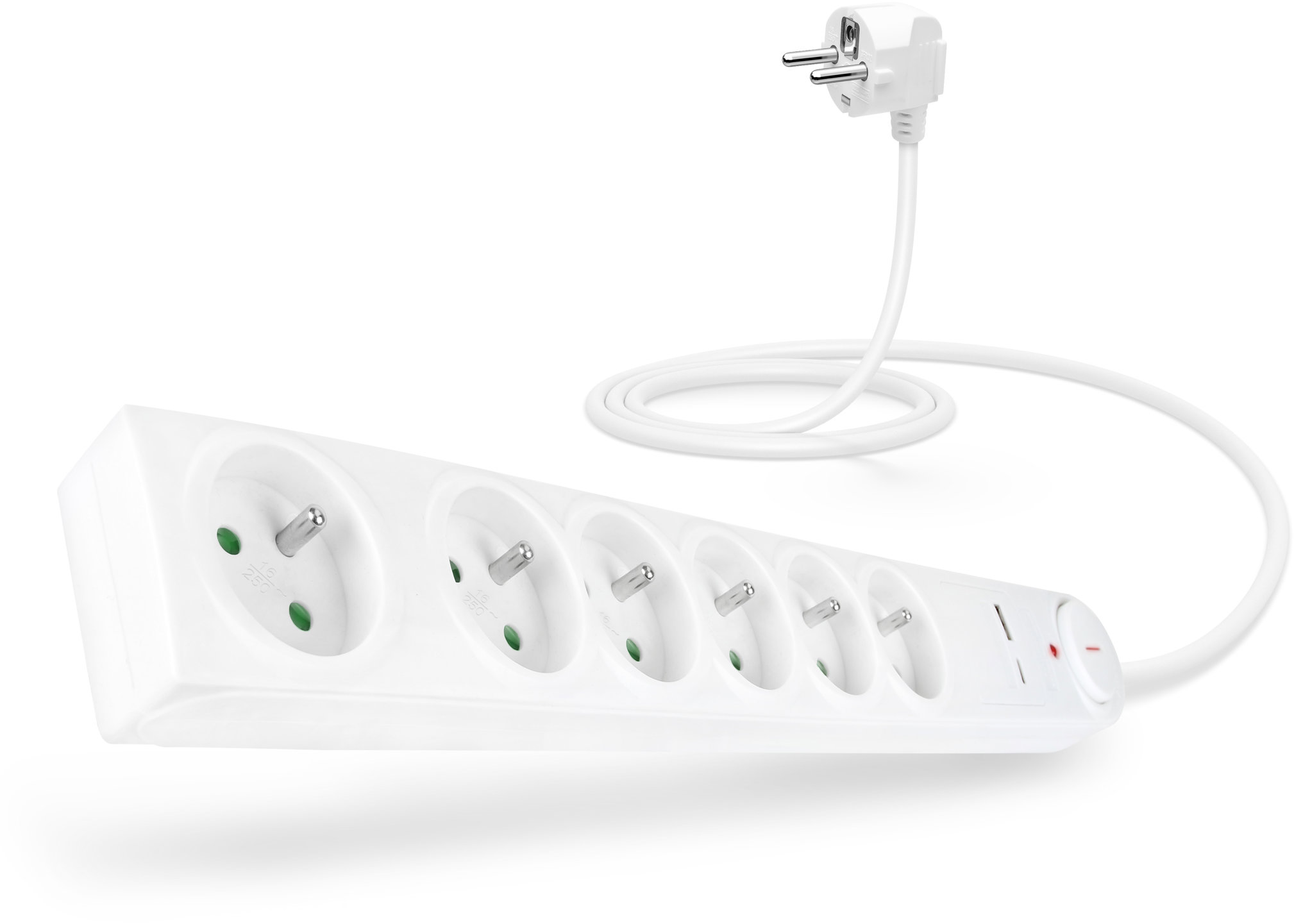 CONNECT IT predlžovací kábel s prepäťovou ochranou, 6 zásuviek, 1,5 m biely