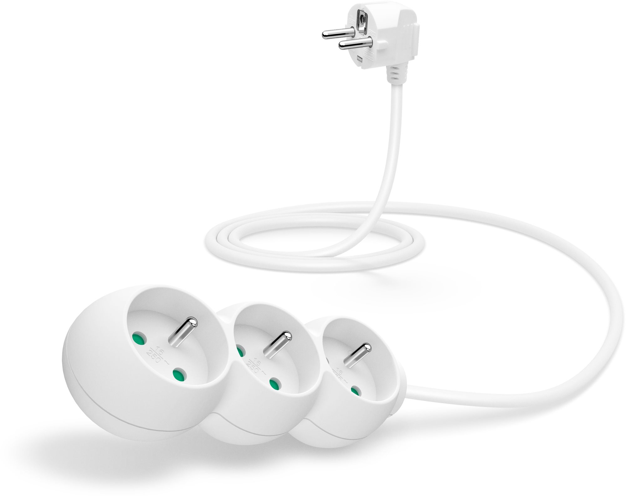CONNECT IT predlžovací 230 V, 3 zásuvky, 1,5 m, biely