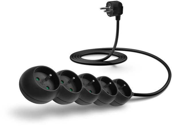 CONNECT IT predlžovací 230 V, 5 zásuviek, 2 m, čierny