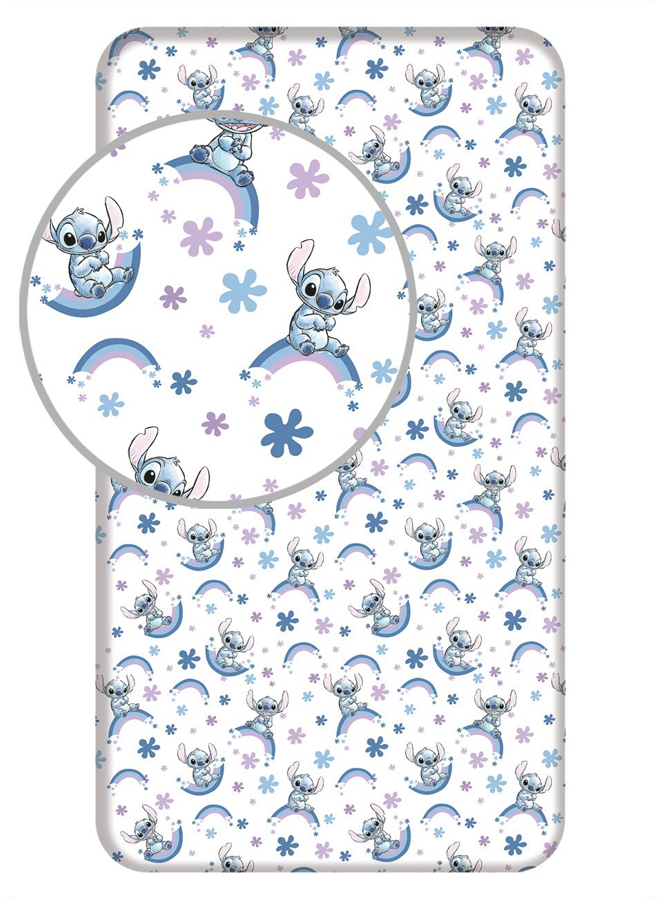 Jerry Fabrics Plachta na posteľ Lilo and Stitch – Rainbow 90 × 200 × 25 cm