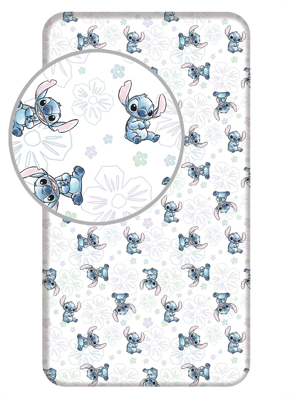 Jerry Fabrics Plachta na posteľ Lilo and Stitch – Ohana White 90 × 200 × 25 cm