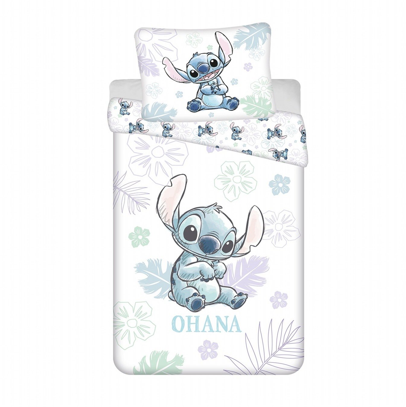Jerry Fabrics Lilo a Stitch Ohana white 140 × 200, 70 × 90 cm