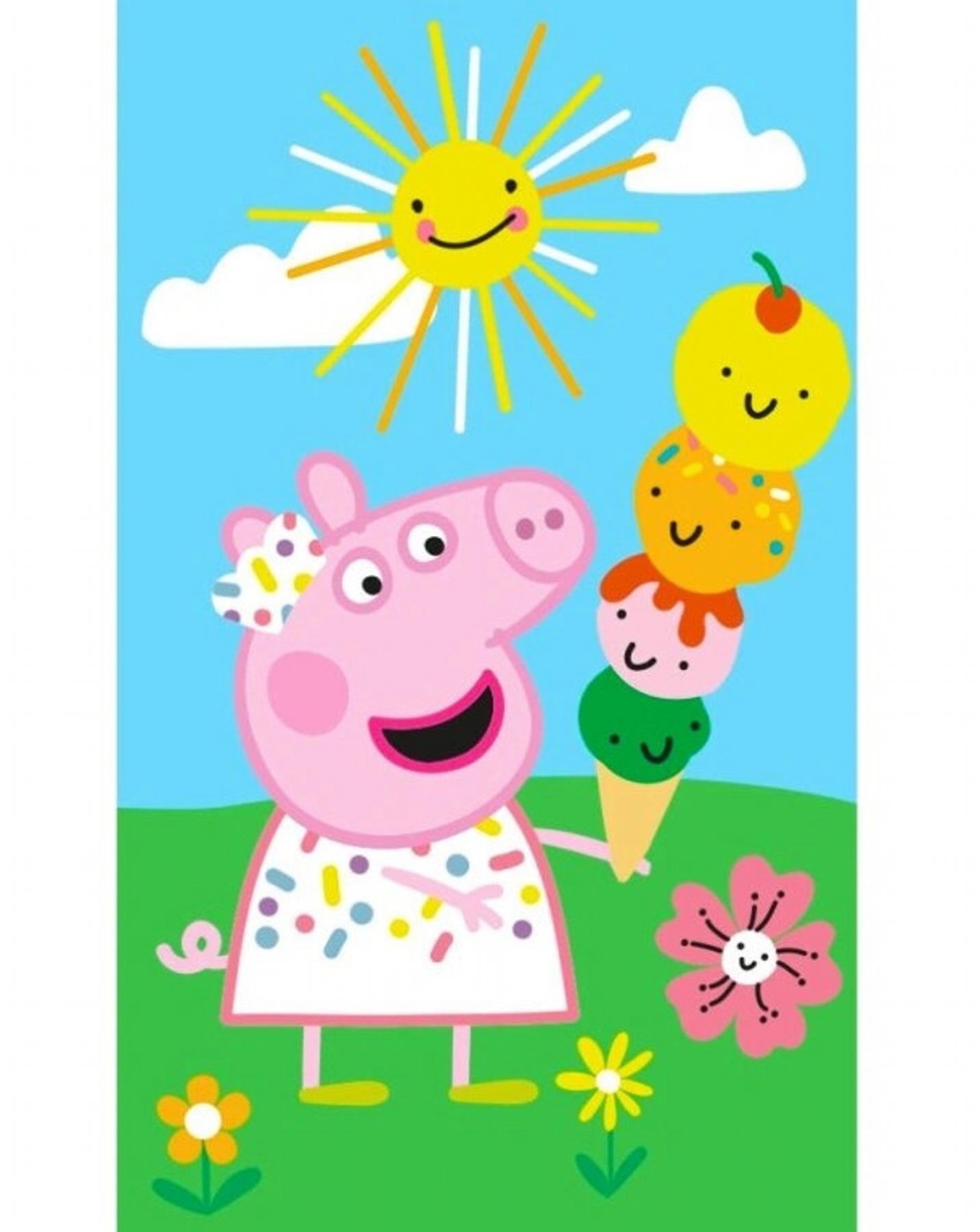 Carbotex Detský uterák Prasiatko Peppa Zmrzlinová pyramída 30 × 50 cm