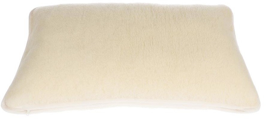 Babička Ovečková Vankúš s lemovaním z ovčej vlny merino prírodný 40 × 60 cm