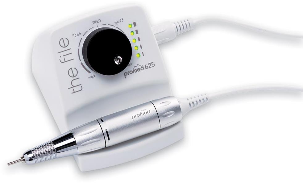 PROMED Profesionálna brúska na nechty 625 Deluxe s príslušenstvom strieborná