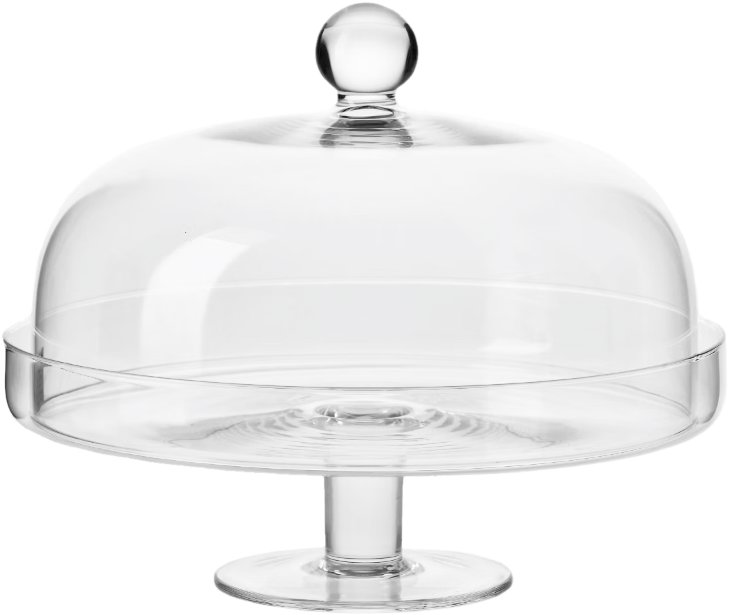 KROSNO Skleněný stojan na dorty s poklopem 28 cm