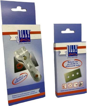 JOLLY Škrabka na sklo-keramické dosky + 5x náhradné nože na škrabku