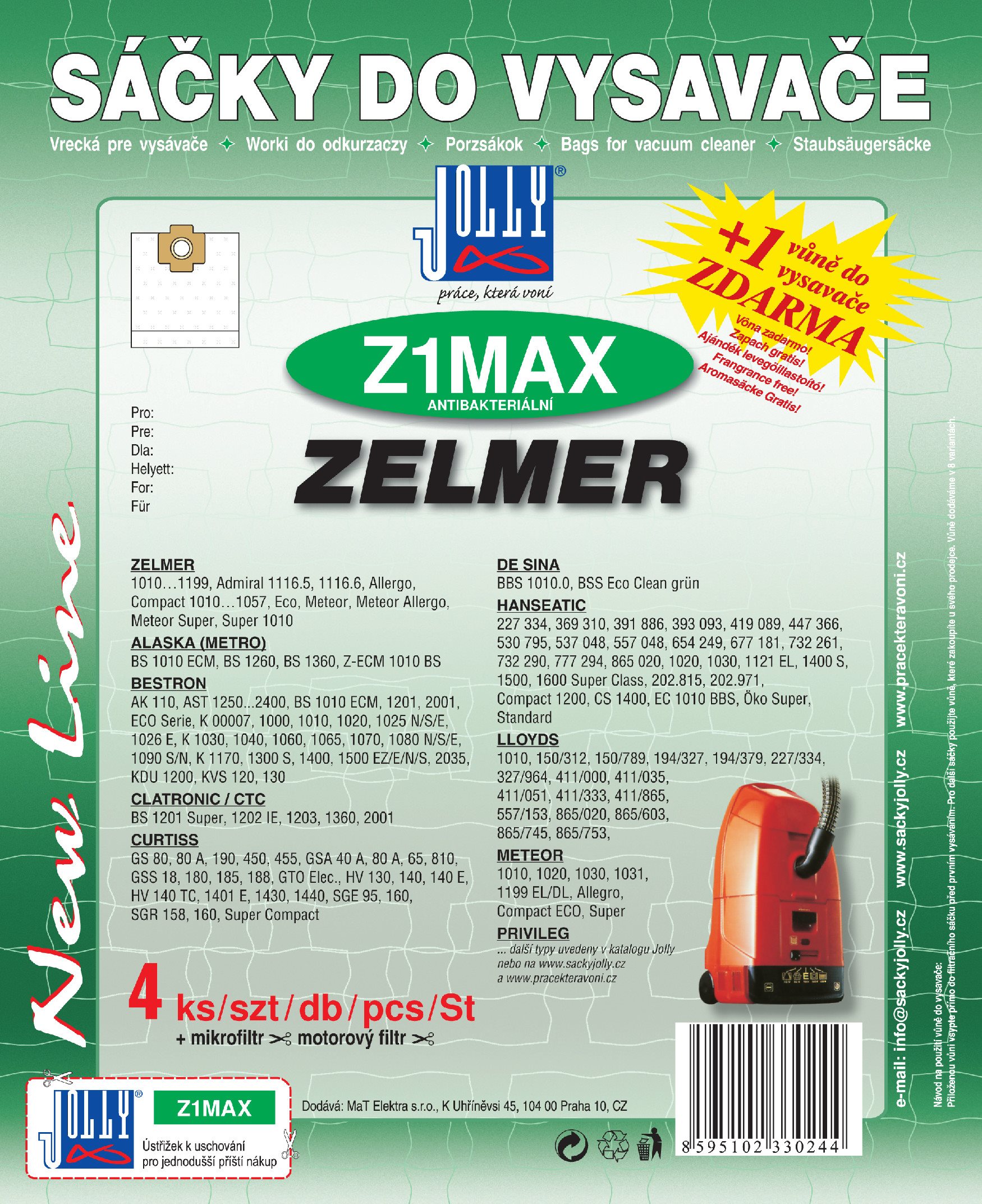 Jolly Vrecká do vysávača Z1 MAX – textilné