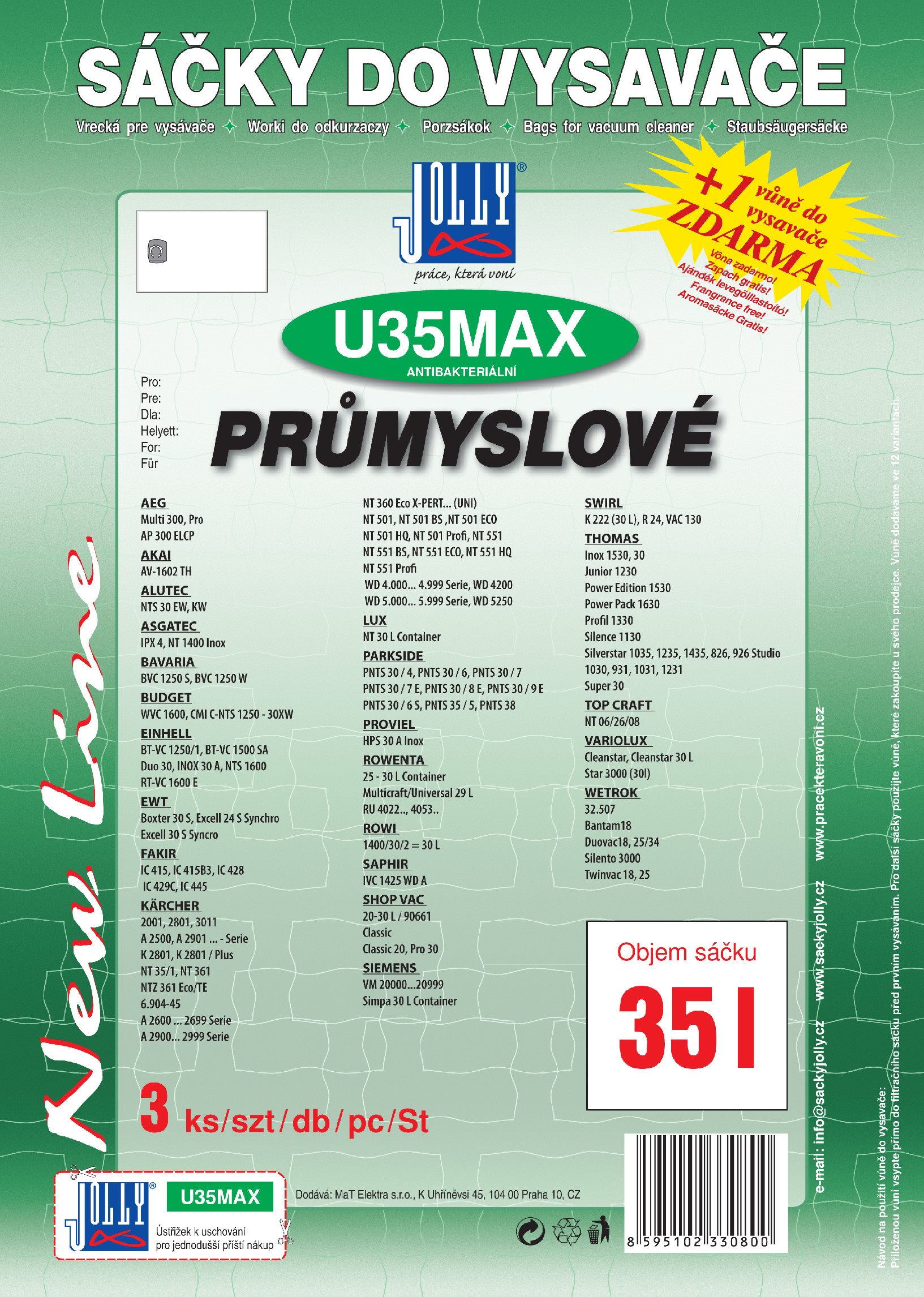 Vrecká do vysávača U35 MAX – 35 litrov