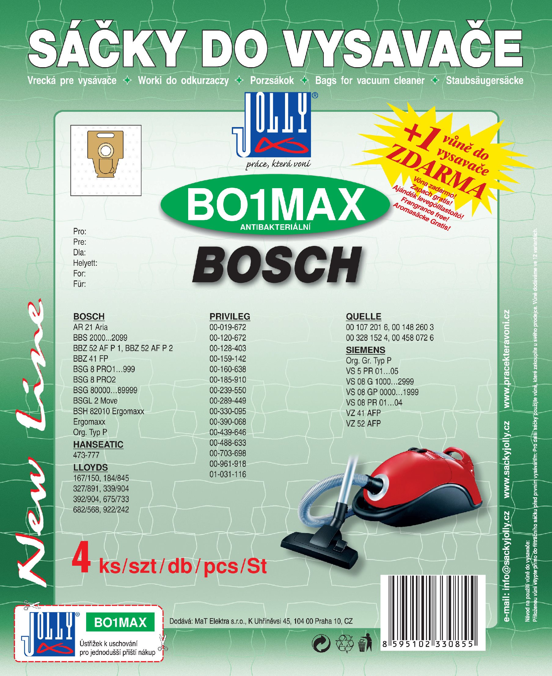 Vrecká do vysavača BO1 MAX – textilné