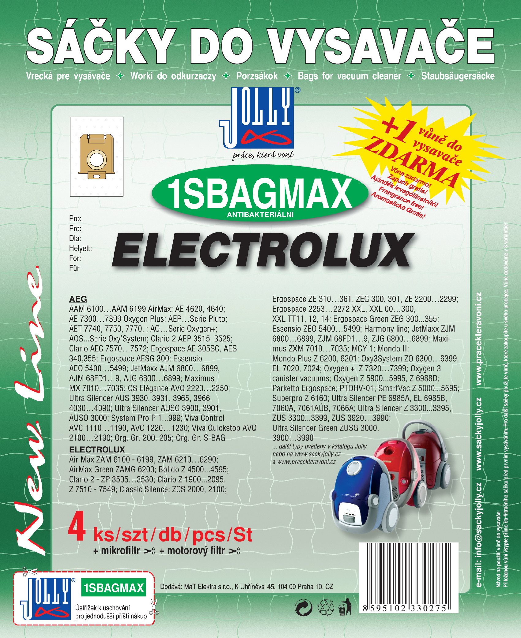 Vrecká do vysávača 1SBAG MAX – textilná vôňa Cherry
