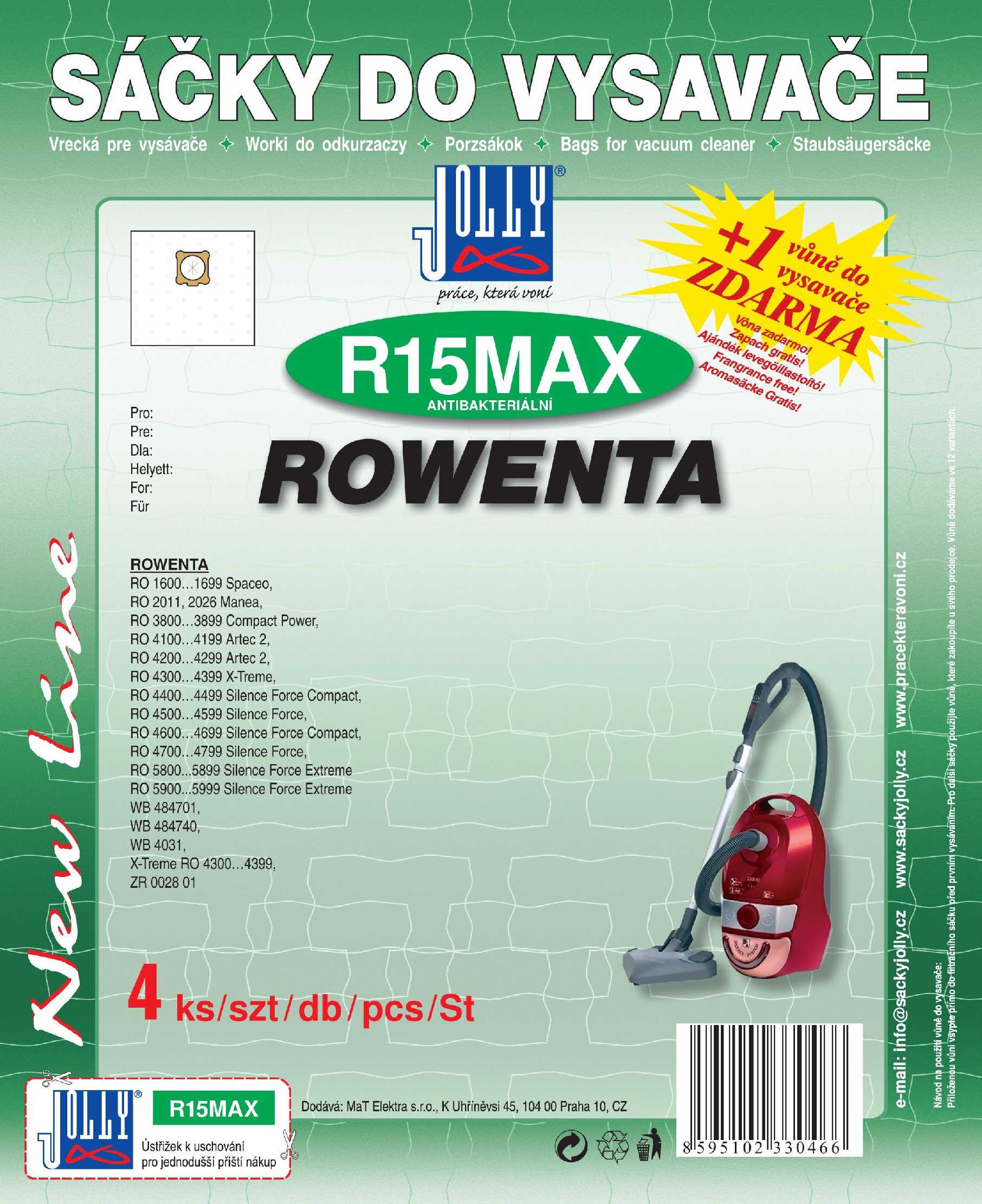 Vrecká do vysávača R15 MAX – textilné – vôňa jablko