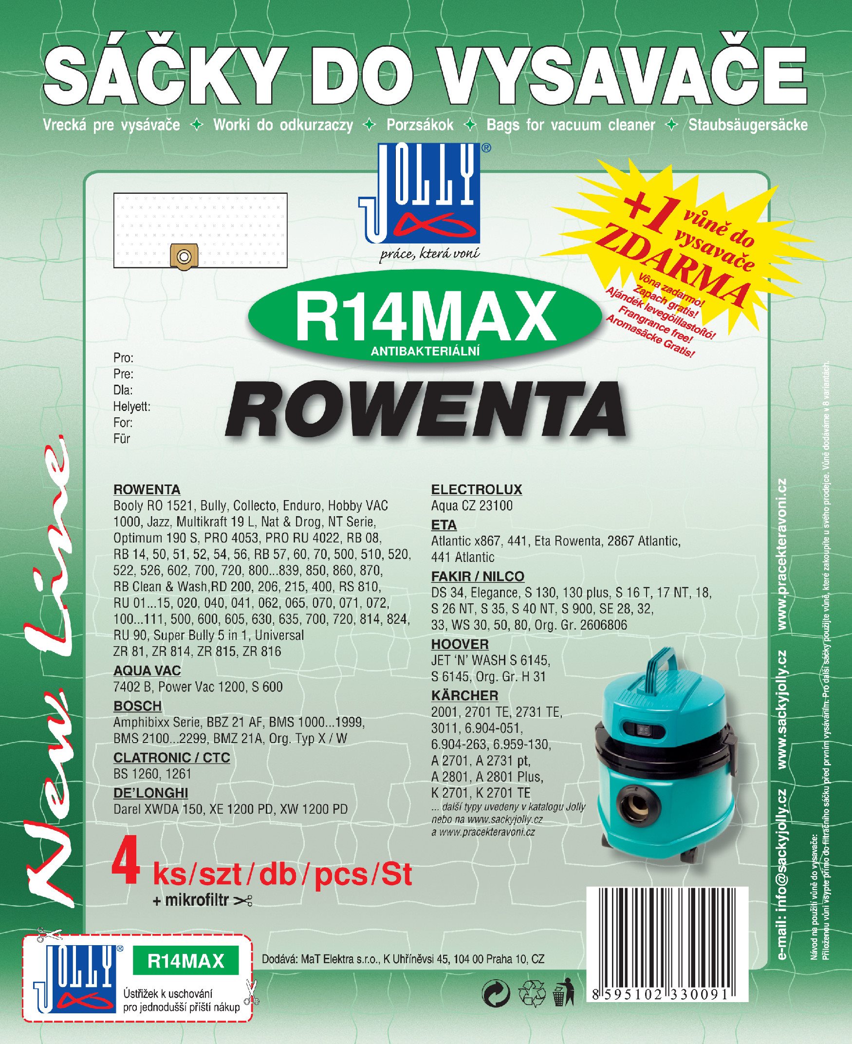 Vrecká do vysávača R14 MAX – textilné – vôňa Cherry