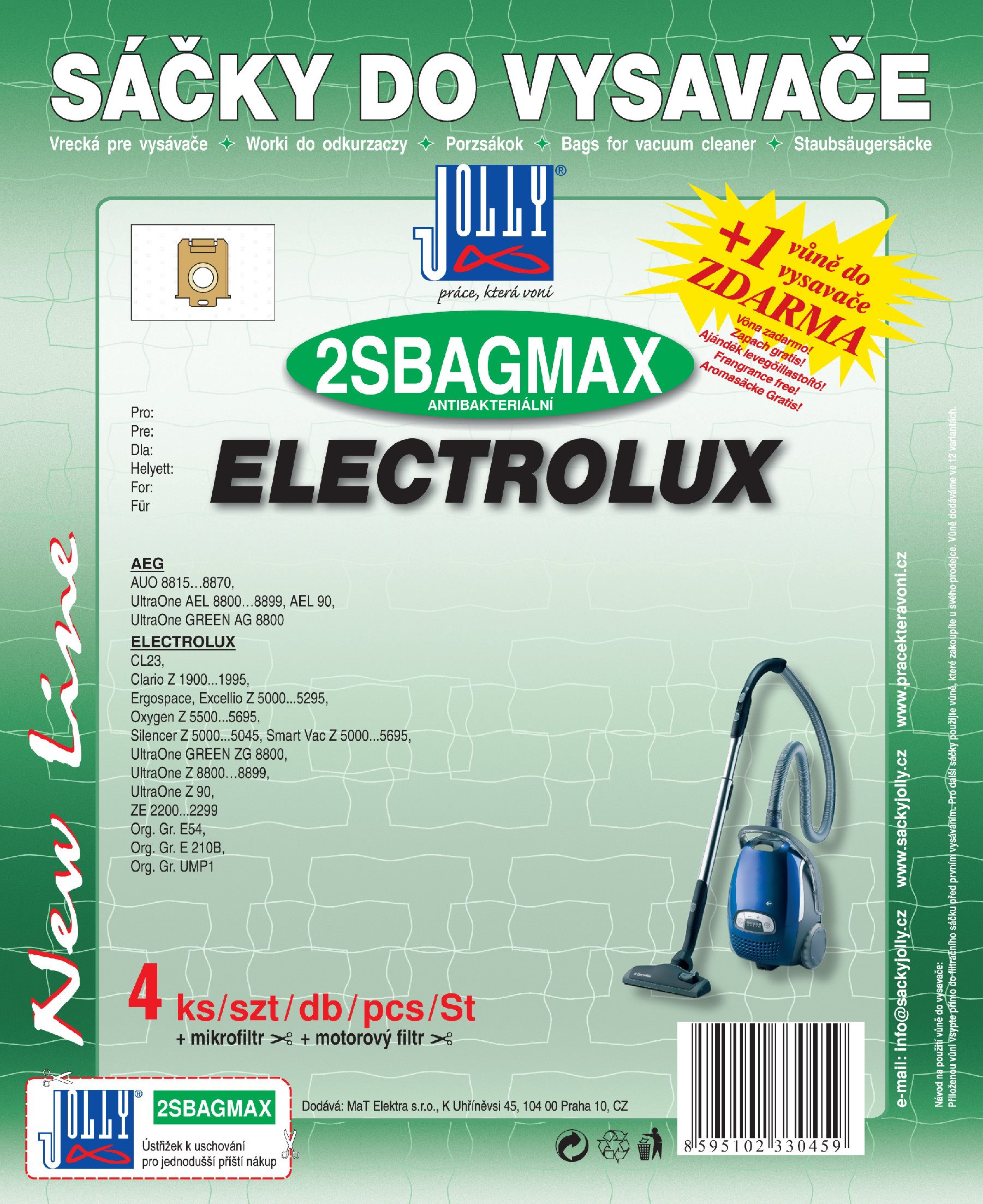 Vrecká do vysávača 2SBAG MAX – textilné vôňa Fresh