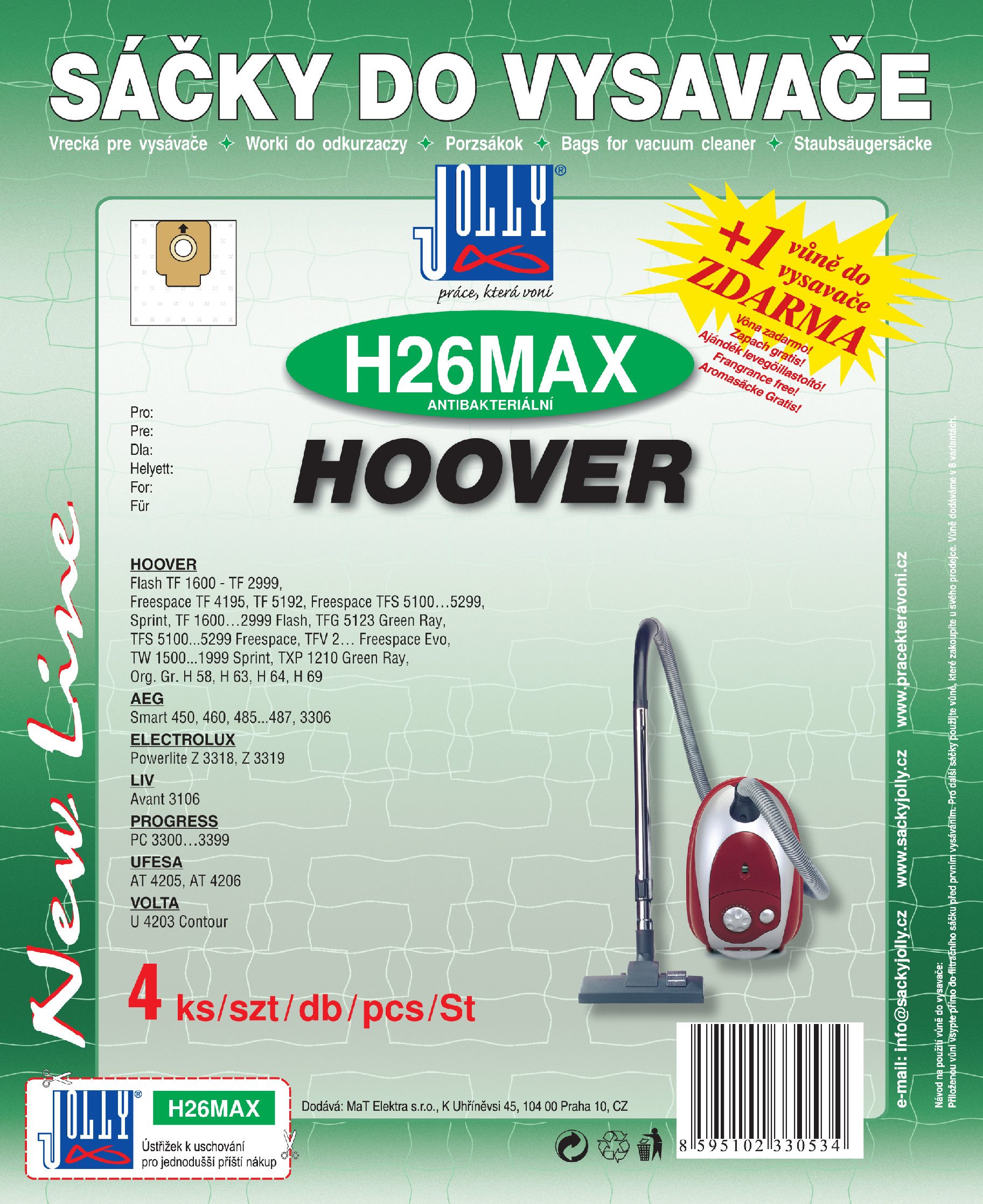 Vrecká do vysávača H26 MAX – textilné – vôňa Fresh