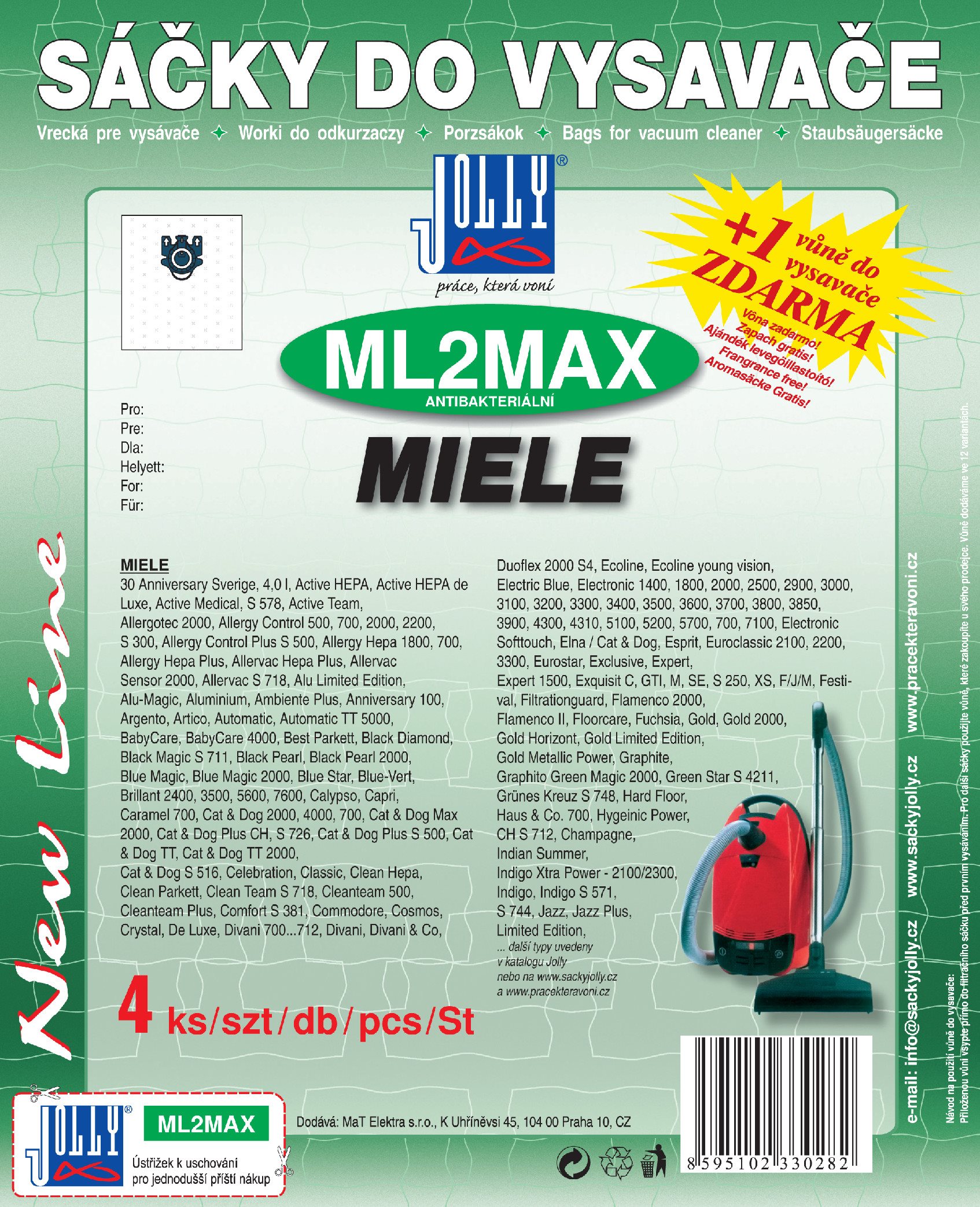 Vrecká do vysávača ML2 MAX – textilné – vôňa Škorica