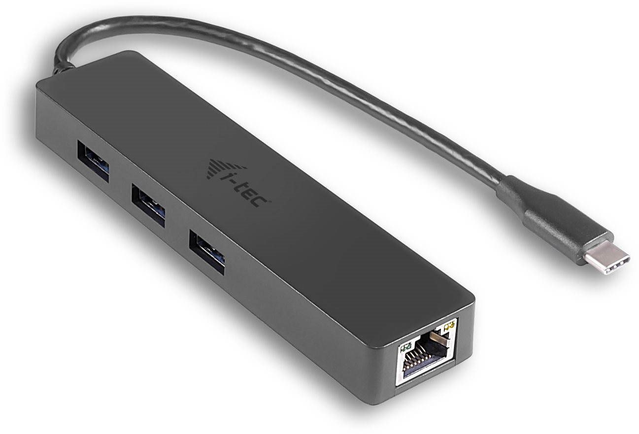 I-TEC USB-C Slim 3-portový HUB s GLAN