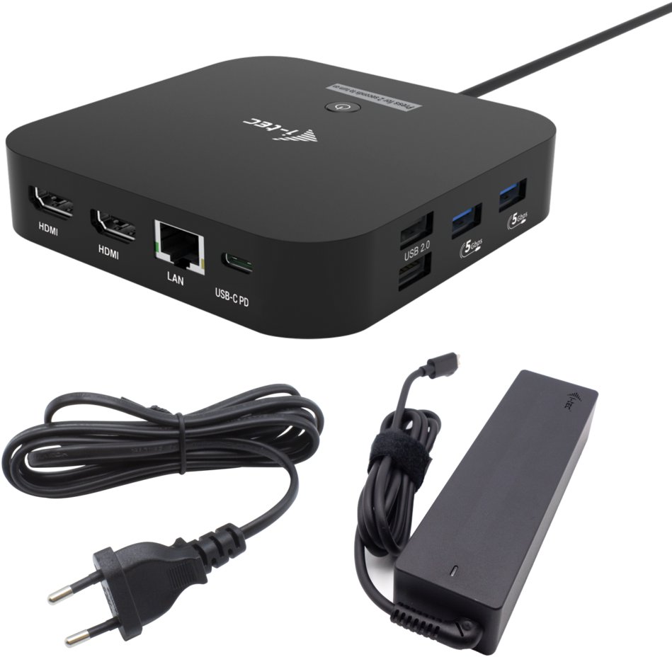 i-tec USB-C Dual HDMI Docking Station with PD 100W + i-tec Universal Charger 100W