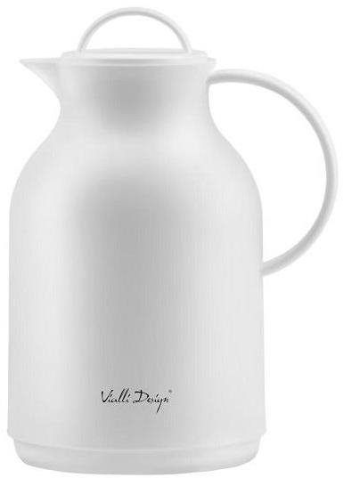 Vialli Design Termoska na nápoje so sklenenou vložkou, 1 l, biela, AMO 7763