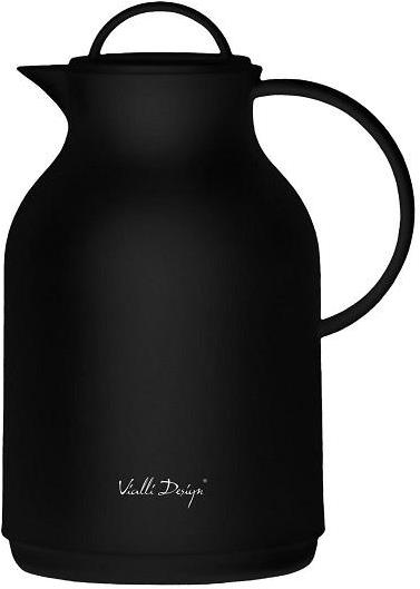 Vialli Design Termoska na nápoje so sklenenou vložkou, 1 l, čierna, AMO 9248