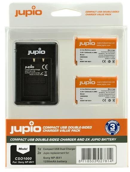 Jupio 2× NP-BX1 – 1250 mAh + nabíjačka pre Sony