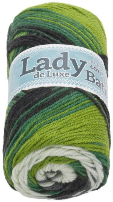 Lady de Luxe BATIK 100g - 603 biela, zelená