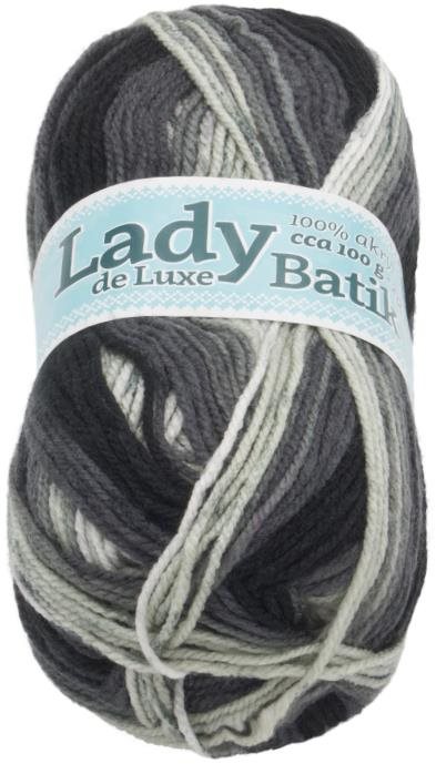 Lady de Luxe BATIK 100 g – 604 biela, sivá