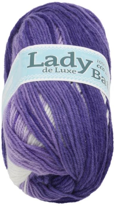 Lady de Luxe BATIK 100 g – 612 biela, fialová