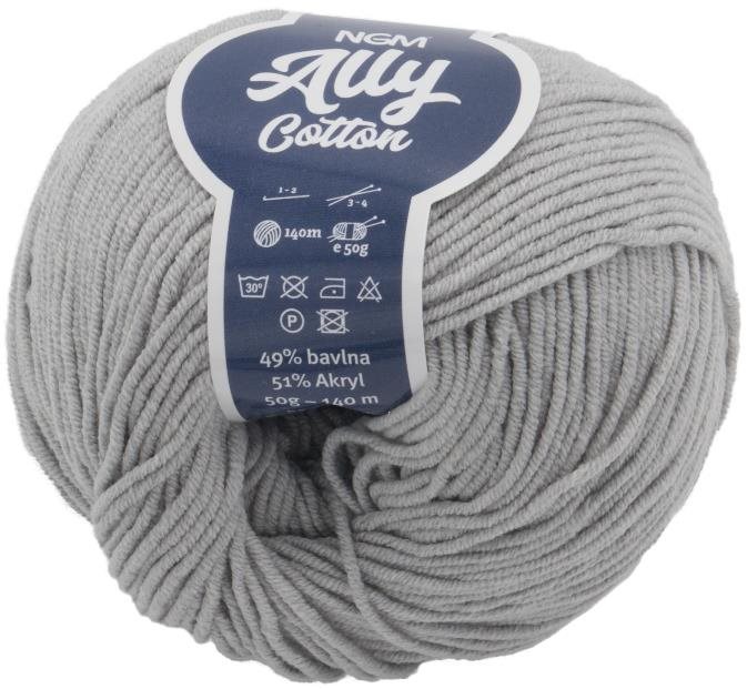 Ally cotton 50 g – 001 svetlosivá