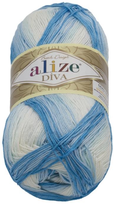 DIVA batik 100 g – 2130 biela, svetlo modrá