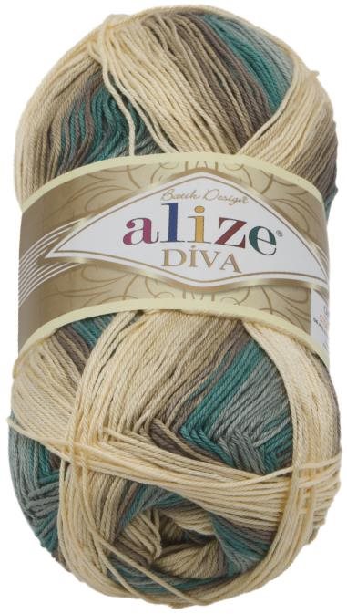 DIVA batik 100 g – 3307 biela, béžová, modrá