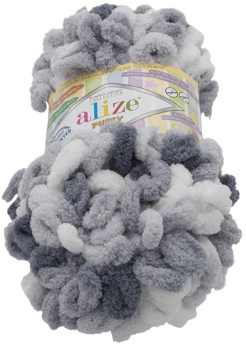 Puffy color 100 g – 5925 biela, sivá