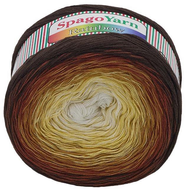 SpagoYarn Rainbow 250 g – 7 žlto-hnedá