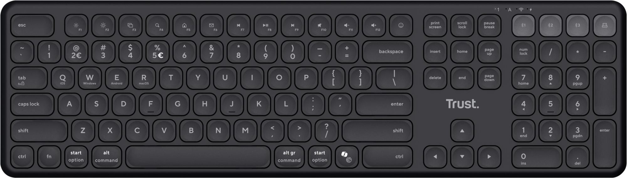 Trust VAIYA Multidevice Wirls Keyboard CZ/SK