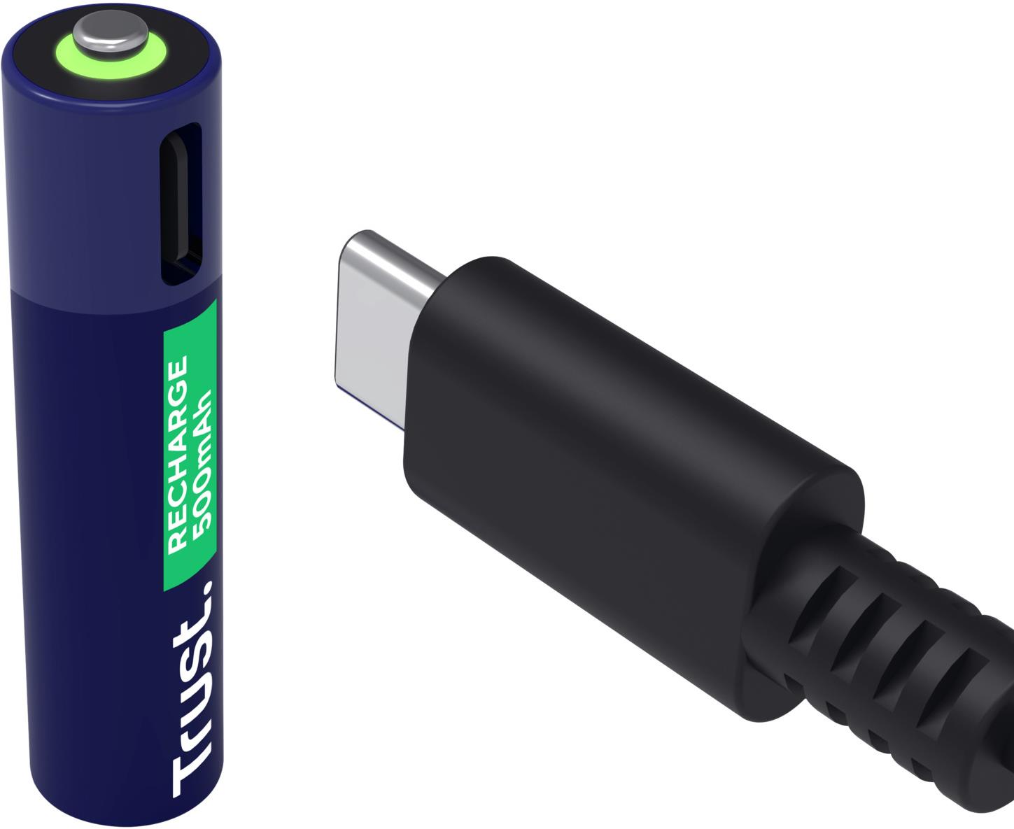 Trust USB-C Rechargeable Batteries 2P – AAA