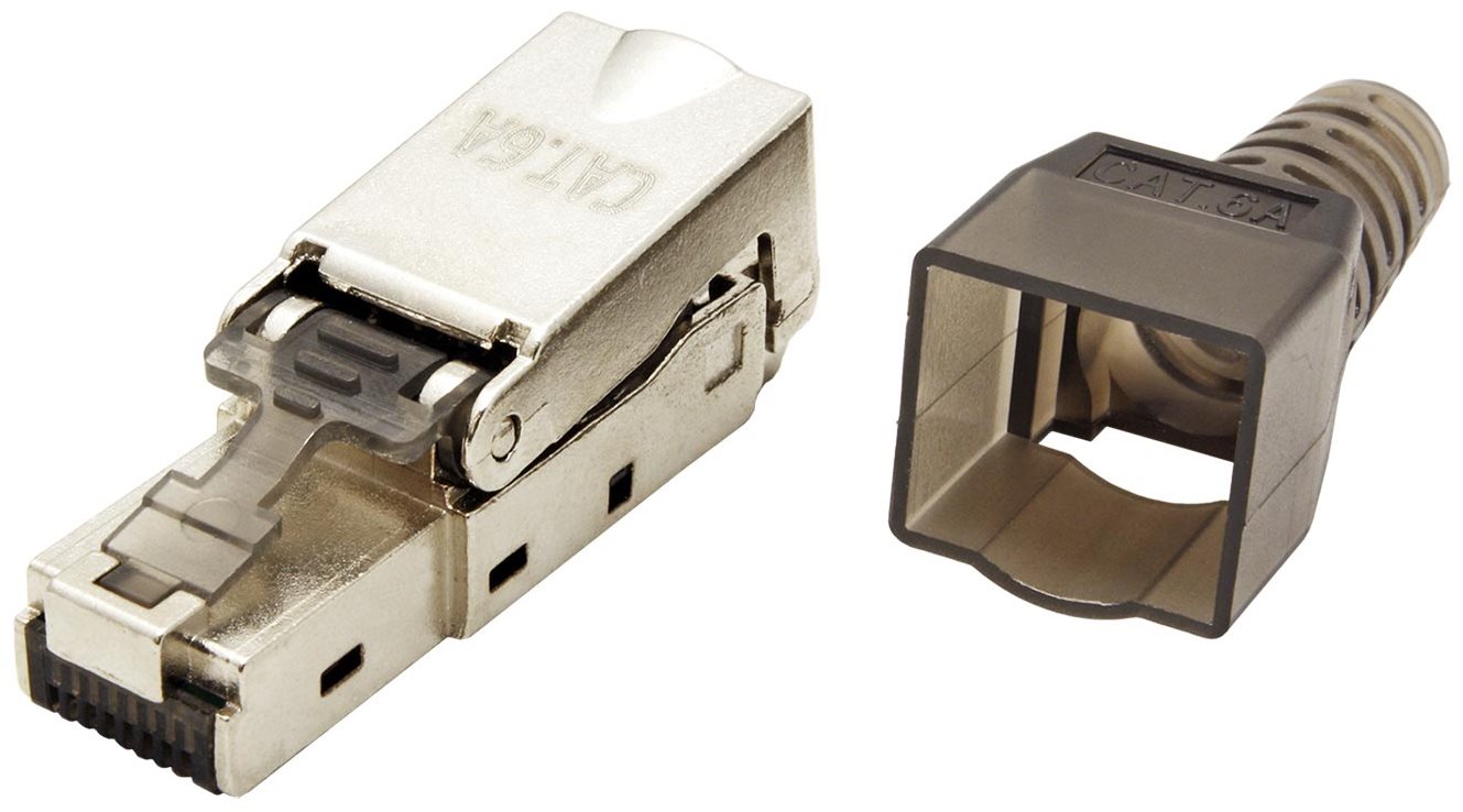 OEM Konektor RJ45 kat. 6a, tienený, montáž bez nástrojov