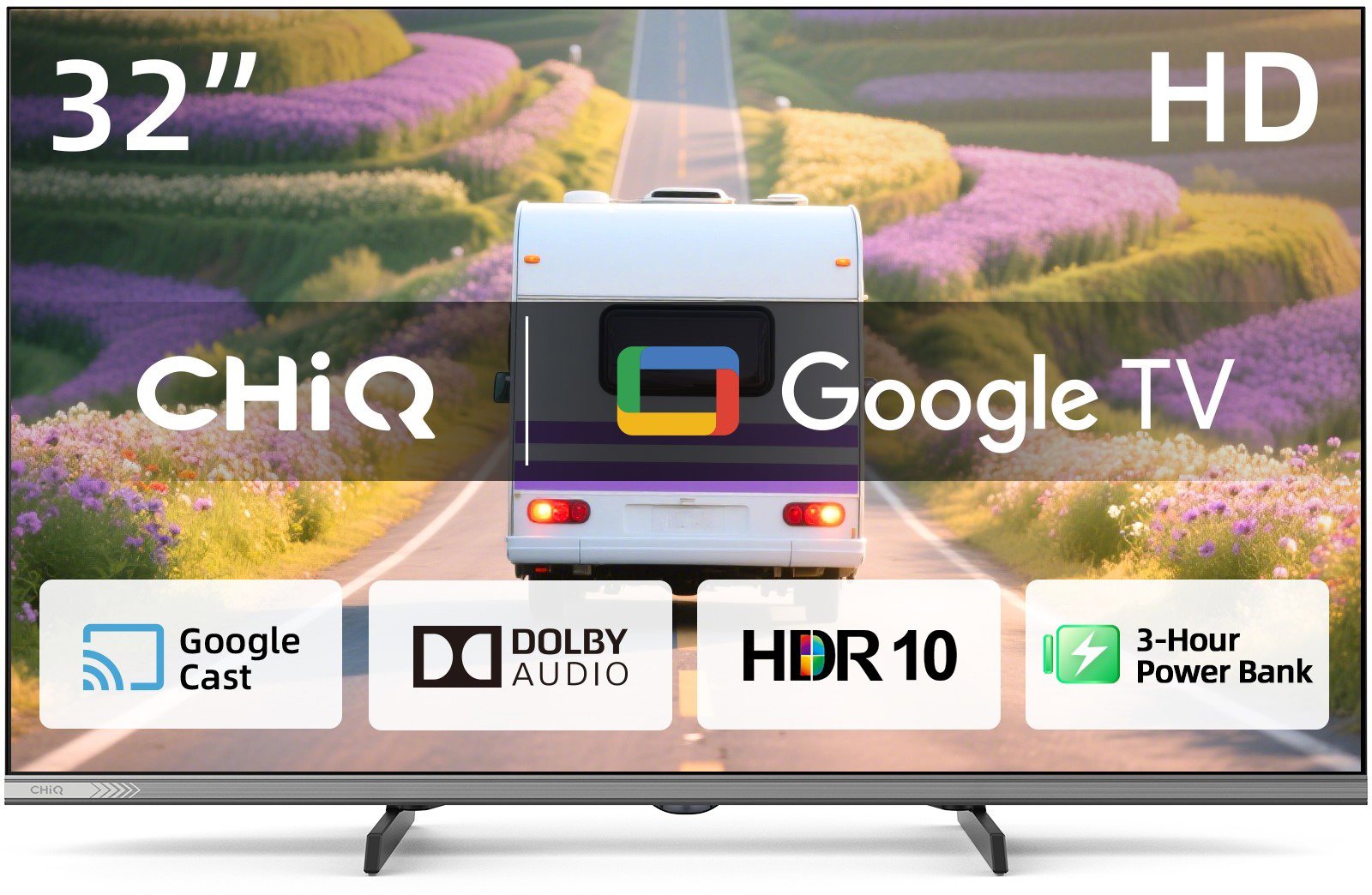 32" CHiQ L32M9PD Powerbank Camping