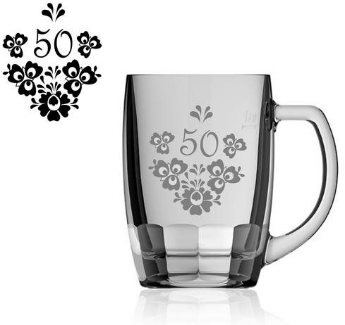 JTF Pivný polliter Bamberg 0,5 l Jubileum ľudový motív