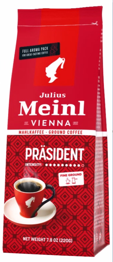 Julius Meinl Präsident Fine Ground 220 g, mletá káva