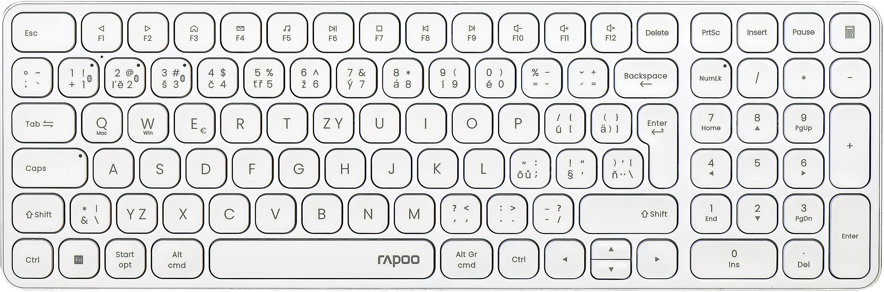Rapoo E9310M, biela – CZ/SK