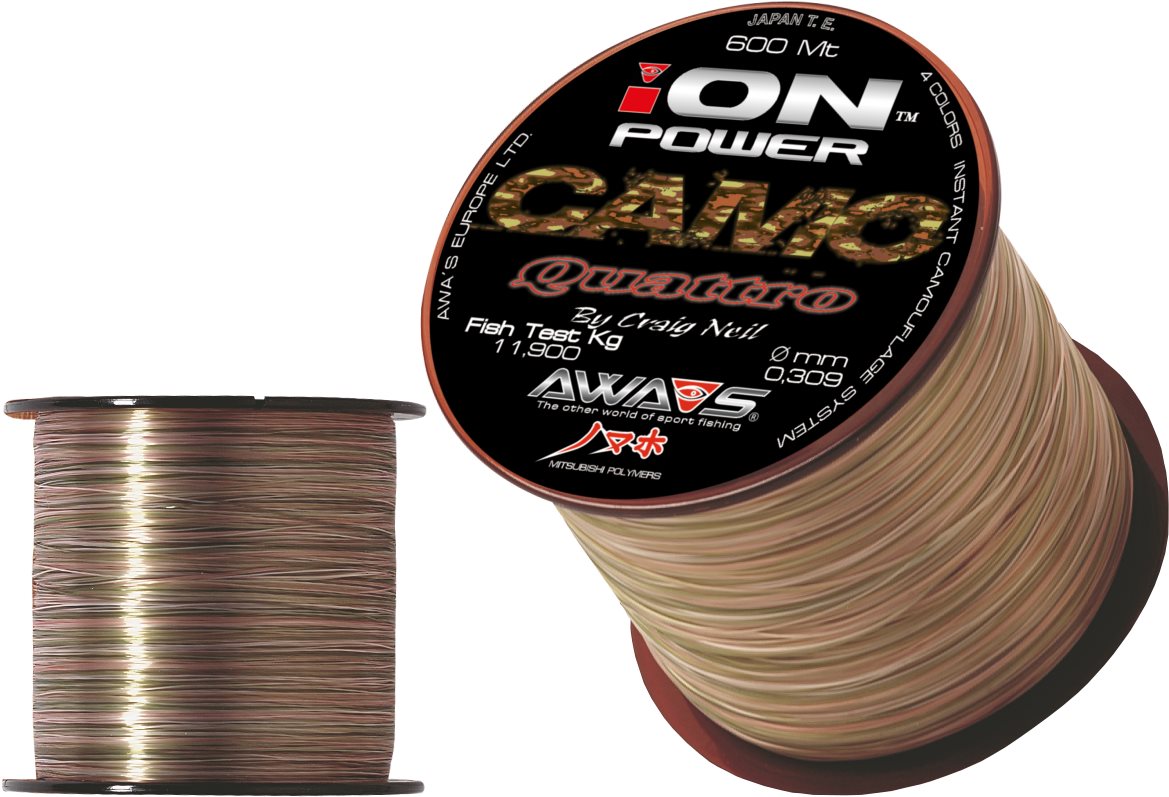 AWA-S – Vlasec Ion Power Camo Quattro 0,309 mm 11,9 kg 600 m