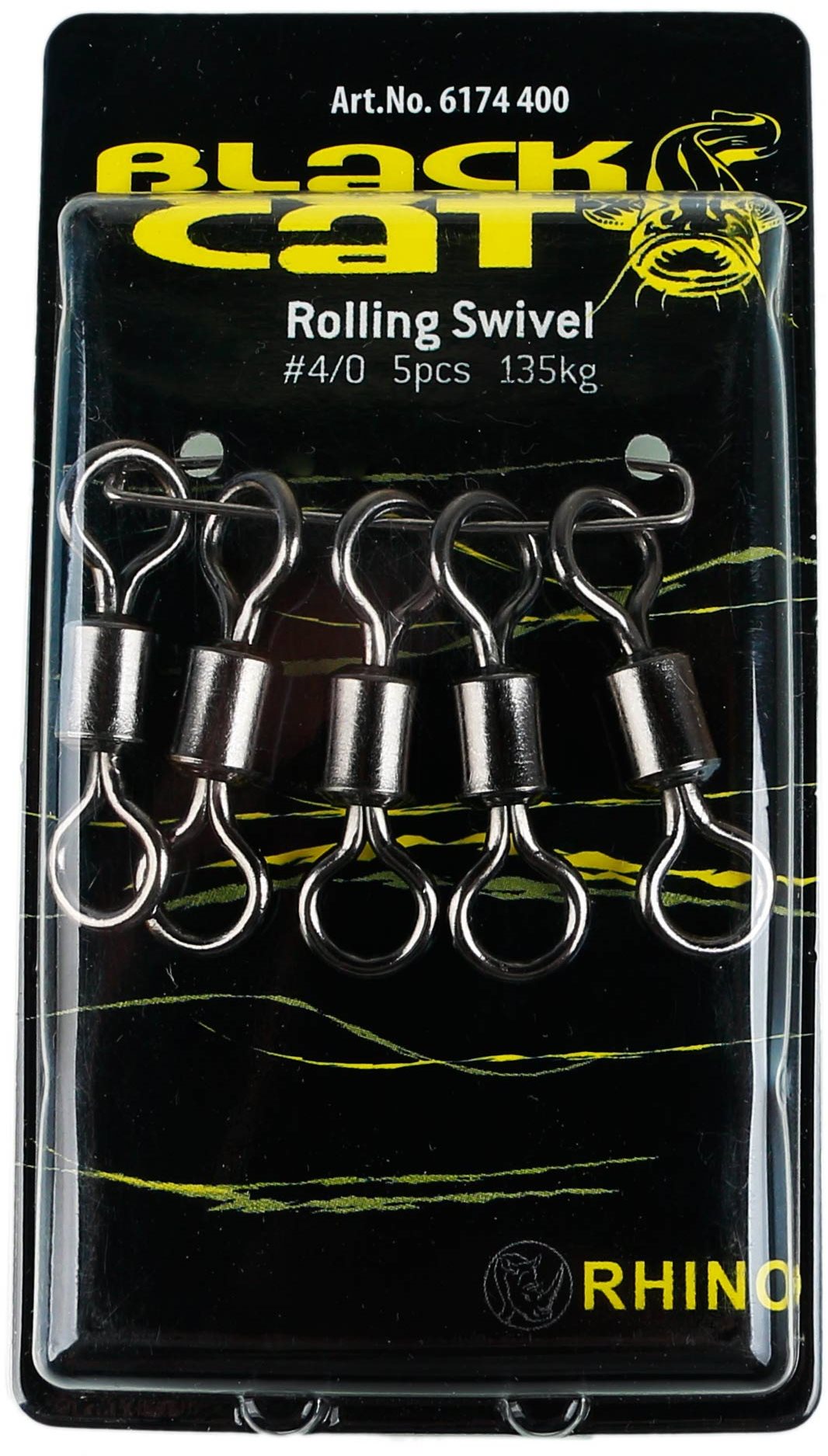 Black Cat Rolling Swivel Veľkosť 4/0 135 kg 5 ks