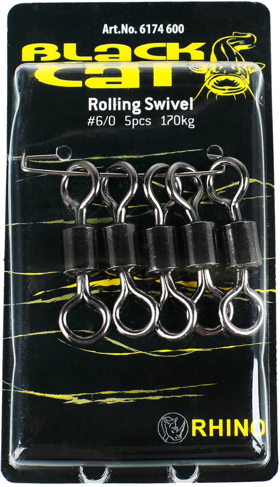 Black Cat Rolling Swivel Veľkosť 6/0 170 kg 5 ks