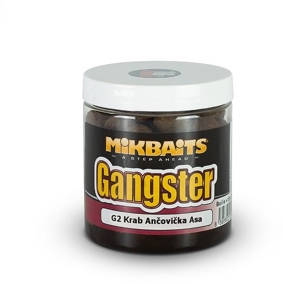 Mikbaits Gangster Boilies v dipe G2, Krab Ančovička Asa 20 mm 250 ml