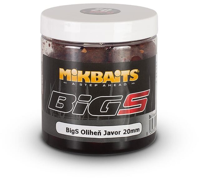 Mikbaits Legends Boilies v dipe, BigS Kalamár Javor 24 mm 250 ml
