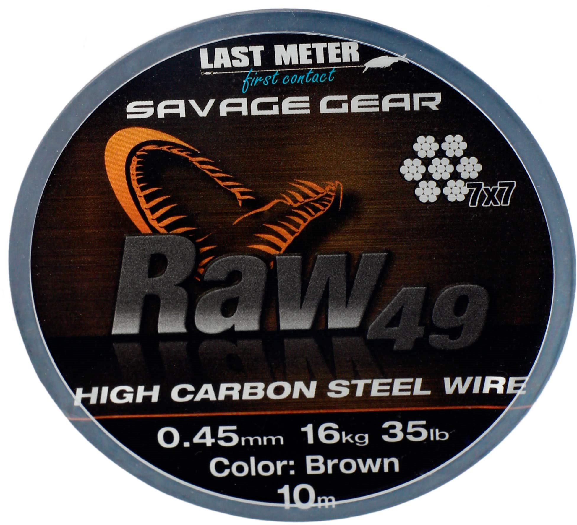 Savage Gear Raw49 0,45 mm 16 kg 35 lb 10 m Uncoated Brown